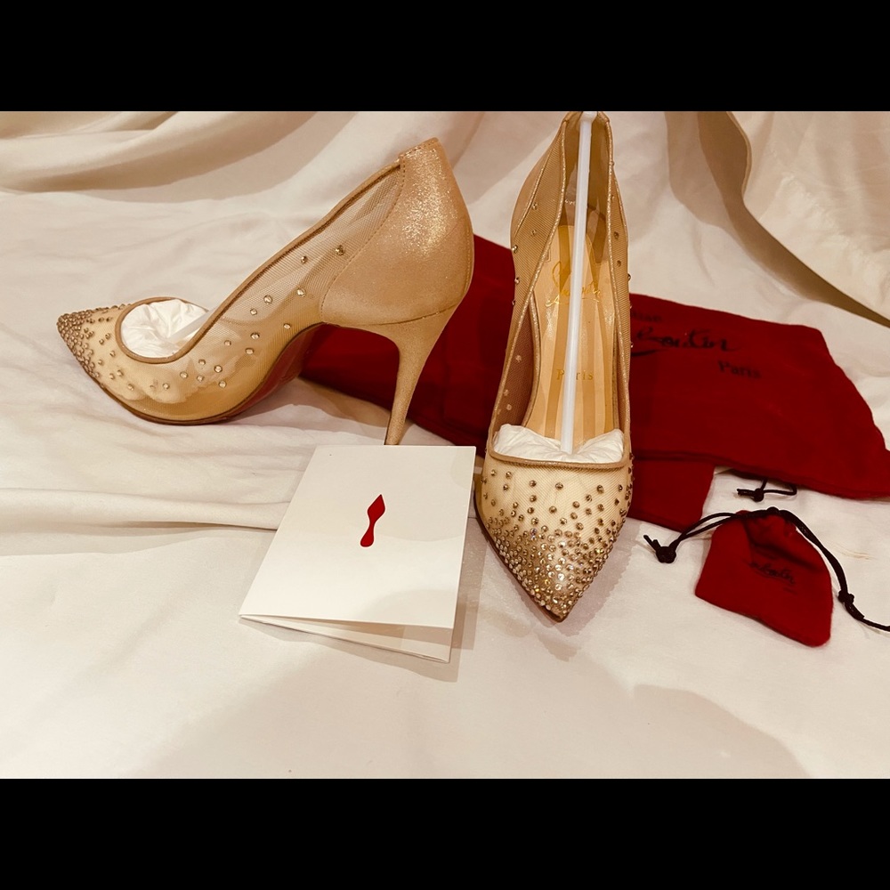 Authentic Christian Louboutin follies strass size 40.5 and hight 100cm